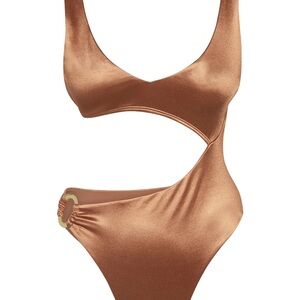 NEVER WORN Monday Swimwear St. Barth’s One Piece - Bronze Shiny Jersey ✨